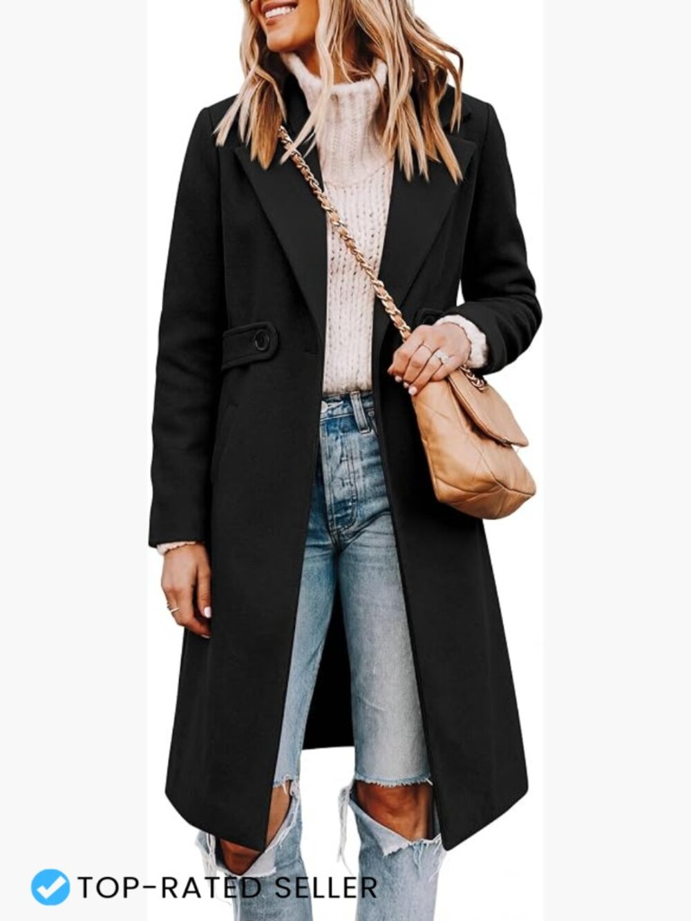 Classic Double Breasted Belted Trench Coat Notch Lapel Long Length Regular Fit